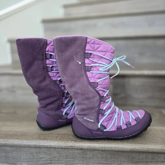Columbia Loveland purple suede snow boots winter boots girls  size 6