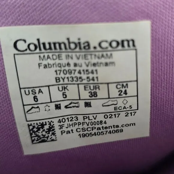 Columbia Loveland purple suede snow boots winter boots girls  size 6