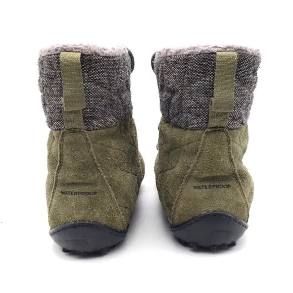 COLUMBIA Powder Summit Shorty Boots Fur Lined Green Waterproof (Women's US 8.5)