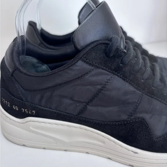 Common Projects Black Nylon Suede Cross Trainer Lace Up Sneakers Men’s Size 40