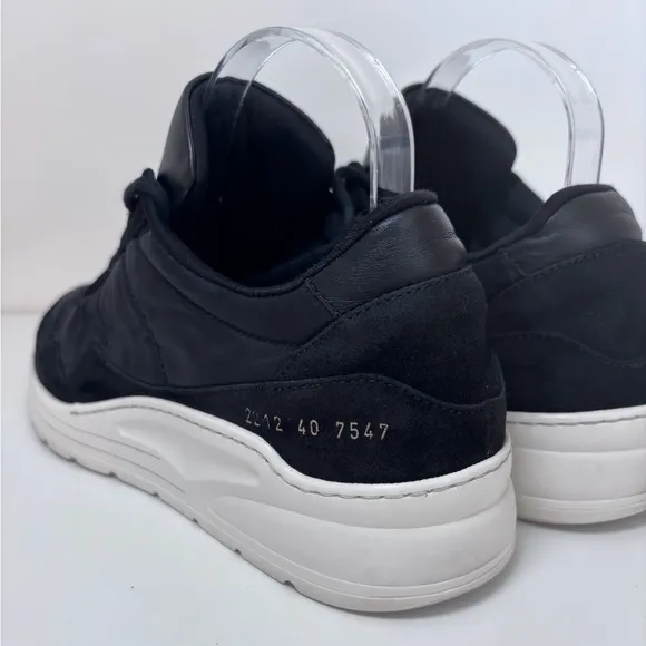 Common Projects Black Nylon Suede Cross Trainer Lace Up Sneakers Men’s Size 40