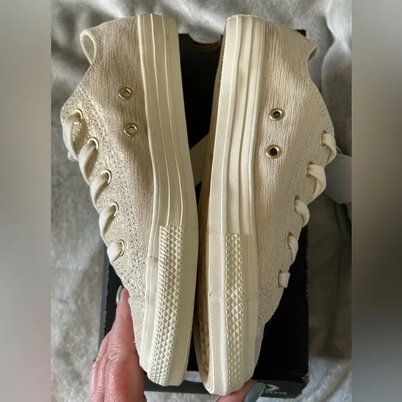 Converse Chuck Taylor All Star Lift Mesh Ivory Sneakers Youth Sz 3 Low Top
