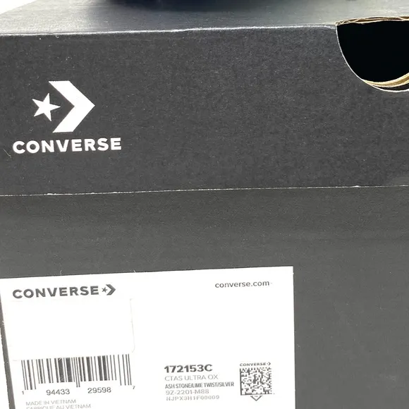 Converse Ctas Ultra OX All Star Mid  Gray Lime Leather Women’s Sneakers 172153C