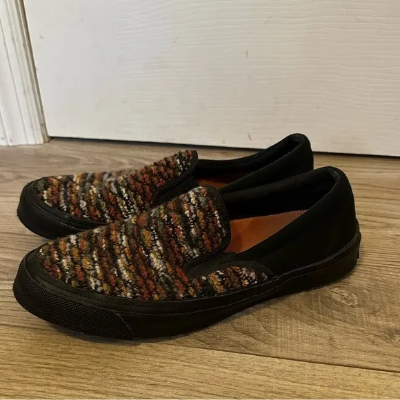 Converse x Missoni Deck Star Cashmere and Satin Multicolor Slip On Sneakers