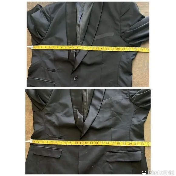 Coofandy Men Suit 2 Piece with Black Lapel Slim for Wedding Groom Tuxedo Set