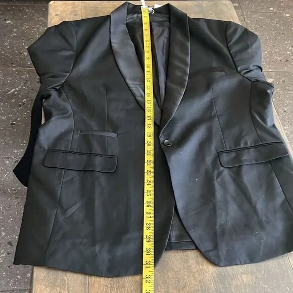 Coofandy Men Suit 2 Piece with Black Lapel Slim for Wedding Groom Tuxedo Set