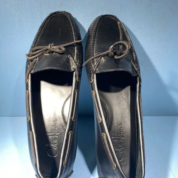 COPY - Cole Haan Gunnison II Mens 11 D Driving Loafers Black Moc Toe Casual Lac…