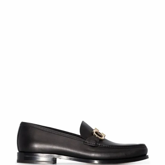 COPY - COPY - Men's Black Loafers with Gold Accent