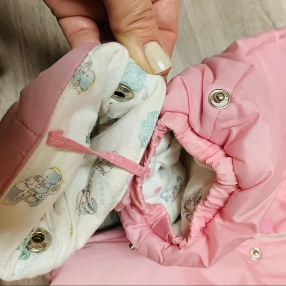 COPY - Harley Davidson infant baby puffer hooded snowsuit bunting with Sheepski…