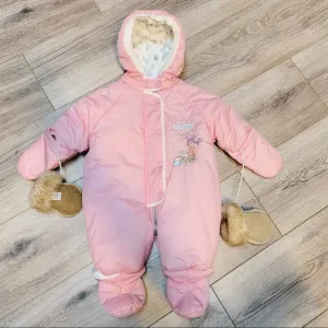 COPY - Harley Davidson infant baby puffer hooded snowsuit bunting with Sheepski…