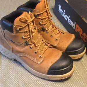 COPY - Timberland PRO 12 W tan black Helix HD 6” WP composite safety toe boots …