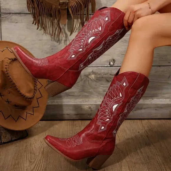 COPY - Women Knee-High Knight Boots, 2024 Autumn New Genuine Leather Pointed-To…