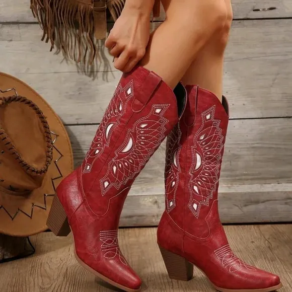 COPY - Women Knee-High Knight Boots, 2024 Autumn New Genuine Leather Pointed-To…
