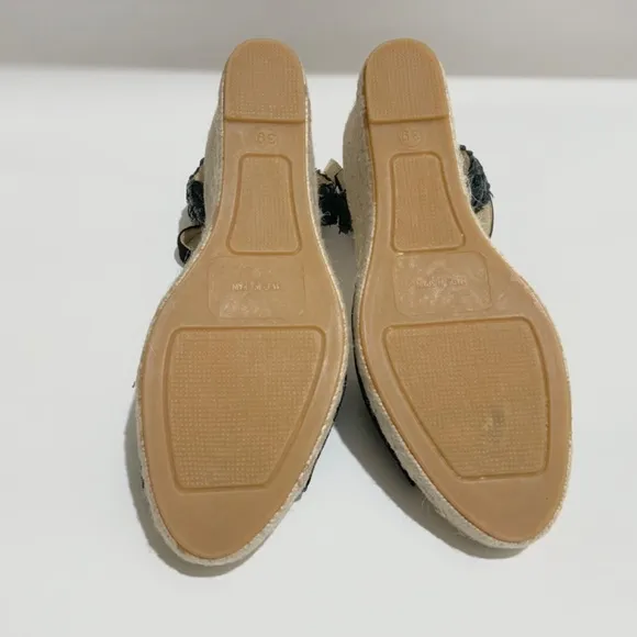 Cordani Eva Black Suede Wedge Platform Espadrilles Sandals MADE in SPAIN 39