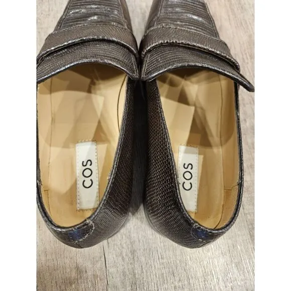 Cos brown‎ Leather slip Loafers US 7 EURO 38