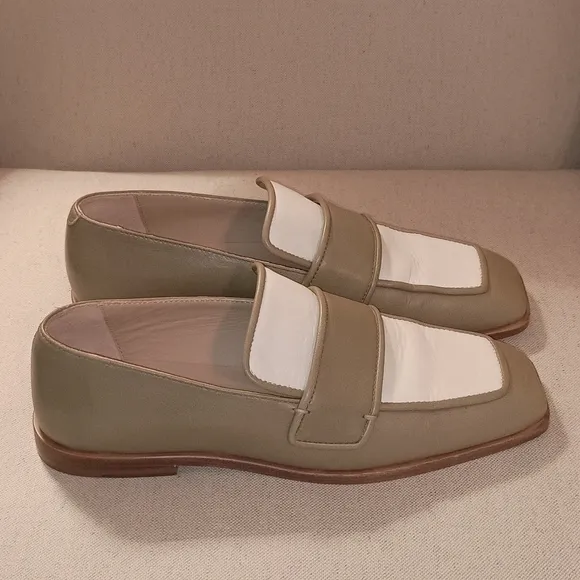 COS Cream Green slipon  Leather Loafers size 39