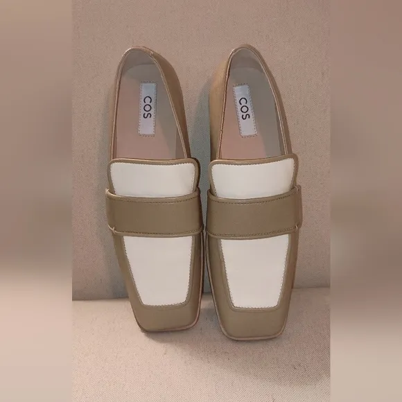 COS Cream Green slipon  Leather Loafers size 39