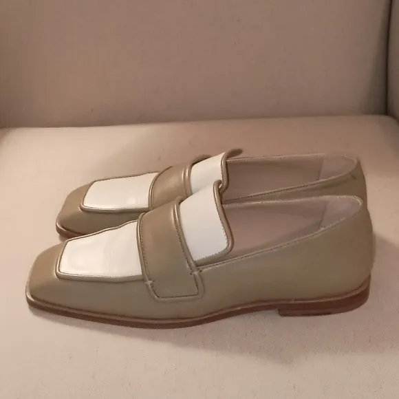 COS Cream Green slipon  Leather Loafers size 39