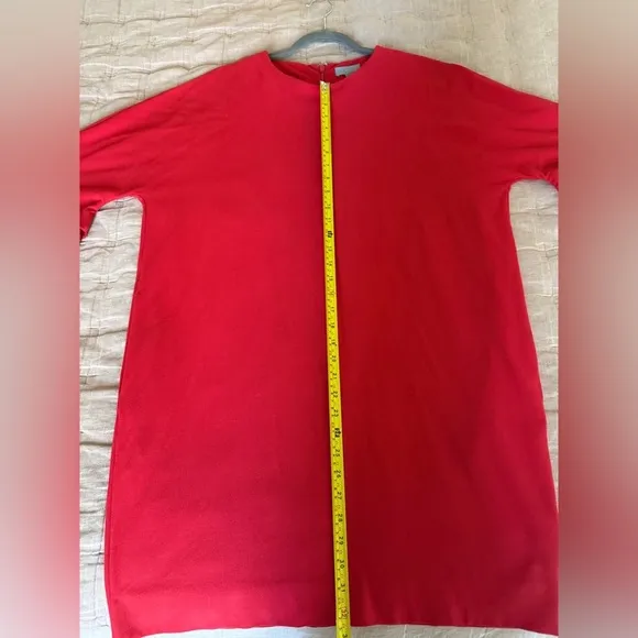 COS Red Draped Shift Dress