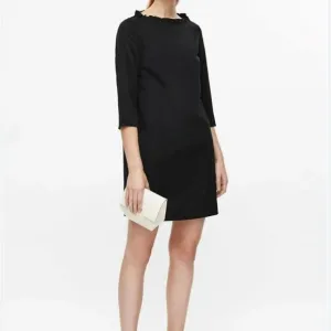 COS Ruffled Swing Black S Mini Dress