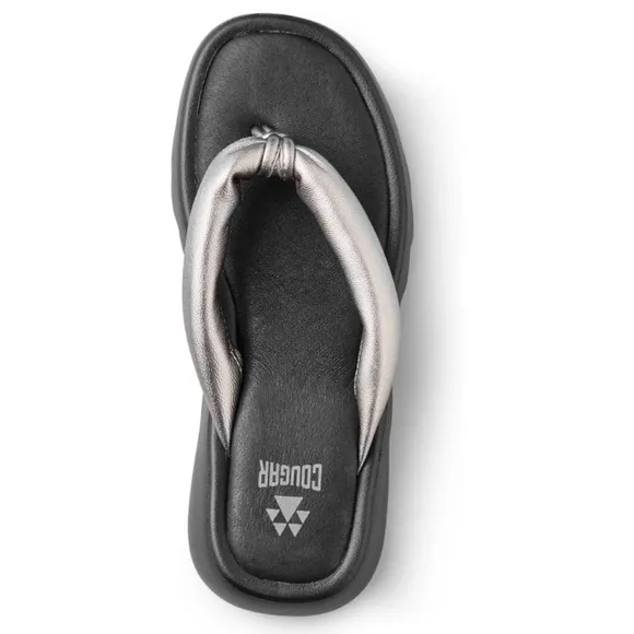 COUGAR Jasmine Metallic Leather Thong Flip Flop Sandal Slides