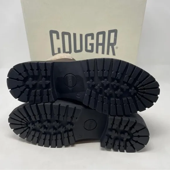 Cougar Vow Waterproof Zip Leather Winter Boots in Dark Brown - NWT