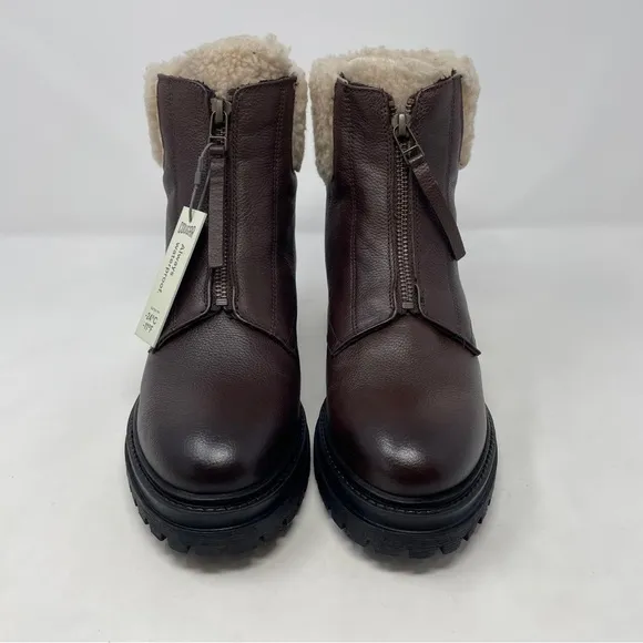 Cougar Vow Waterproof Zip Leather Winter Boots in Dark Brown - NWT