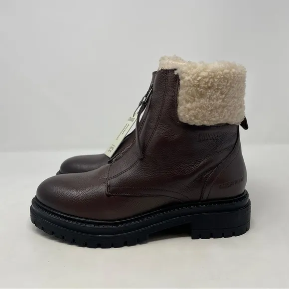 Cougar Vow Waterproof Zip Leather Winter Boots in Dark Brown - NWT