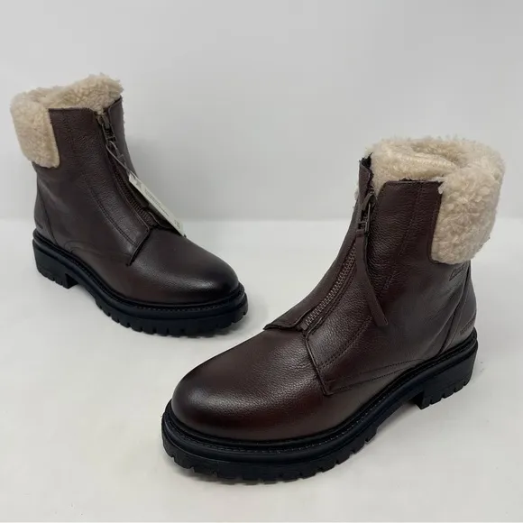 Cougar Vow Waterproof Zip Leather Winter Boots in Dark Brown - NWT
