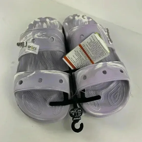 Croc slides SZ  men 12 NWT lavender purple white color beach casual comfortable
