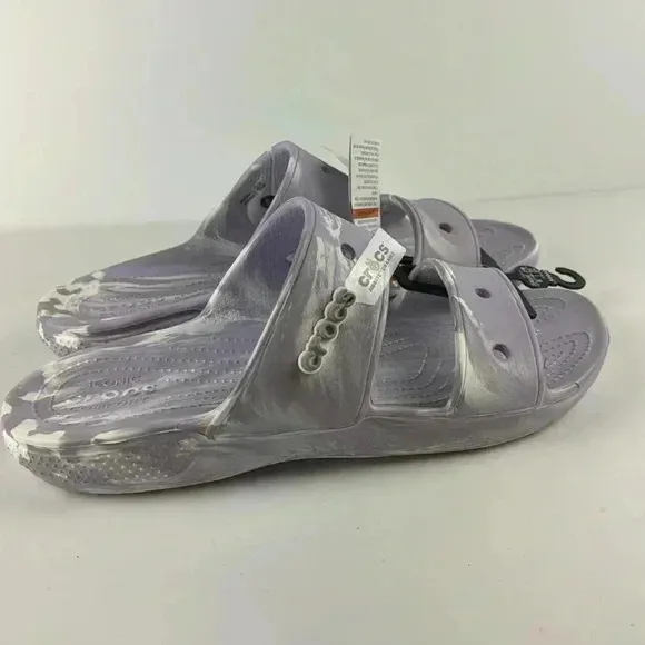 Croc slides SZ  men 12 NWT lavender purple white color beach casual comfortable