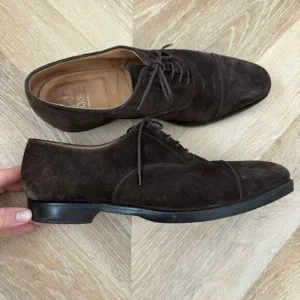 Crockett Jones Mens Brown Suede Hallam Oxford Leather Loafers sz 9 E