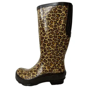 Crocs Boots Womens 6 Leopard Rubber Rain Tall Mobwife Outdoors Brown 203234