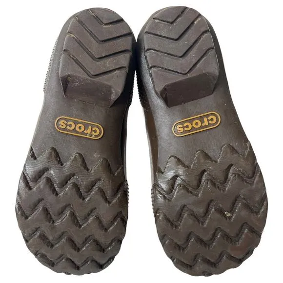 Crocs Boots Womens 6 Leopard Rubber Rain Tall Mobwife Outdoors Brown 203234