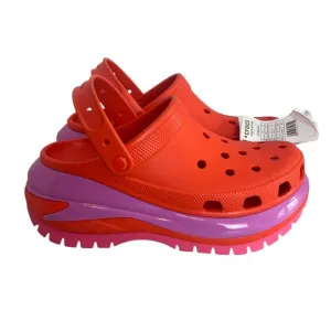 Crocs Mega Crush Clog Womens 11 Lava Red Pink Platform New With Tags Rare Spring