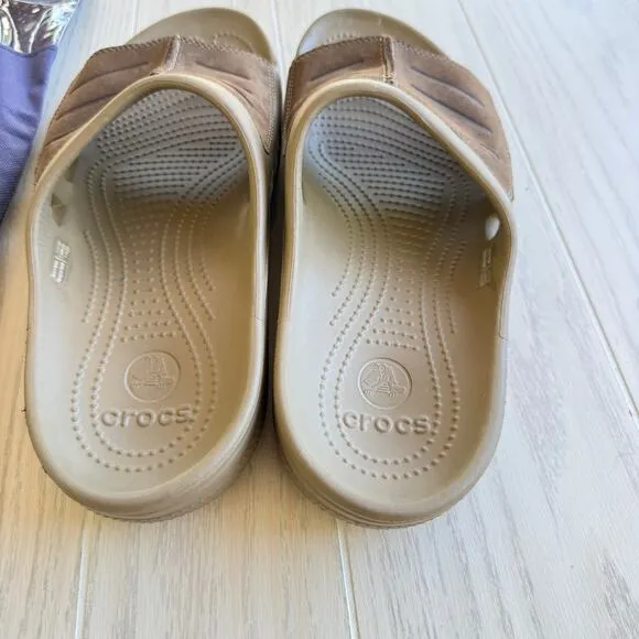 Crocs Men's Yukon Mesa Rubberized Slides Sandals Size 12 M Brown