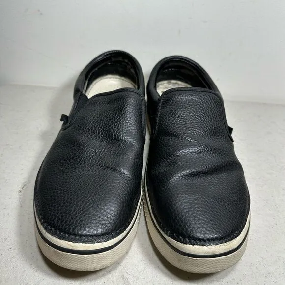 Crocs Men’s Walu Brown Leather Casual Comfort Slip On Loafers Size 12