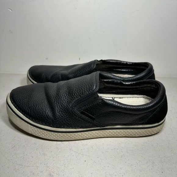 Crocs Men’s Walu Brown Leather Casual Comfort Slip On Loafers Size 12