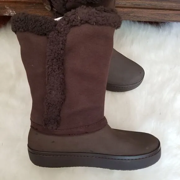 Crocs Modessa Women's Synthetic Suede Button Boots in Brown Size 6 NEW