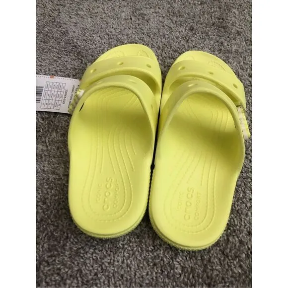 Crocs Neon Yellow Classic Slides Women’s Size 8 / Men’s Size 6