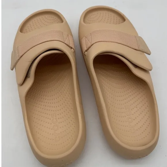 Crocs Recovery Slide Mellow Luxe Unisex Sandals Adjustable Shiitake