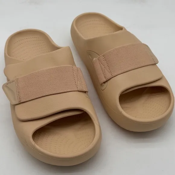 Crocs Recovery Slide Mellow Luxe Unisex Sandals Adjustable Shiitake