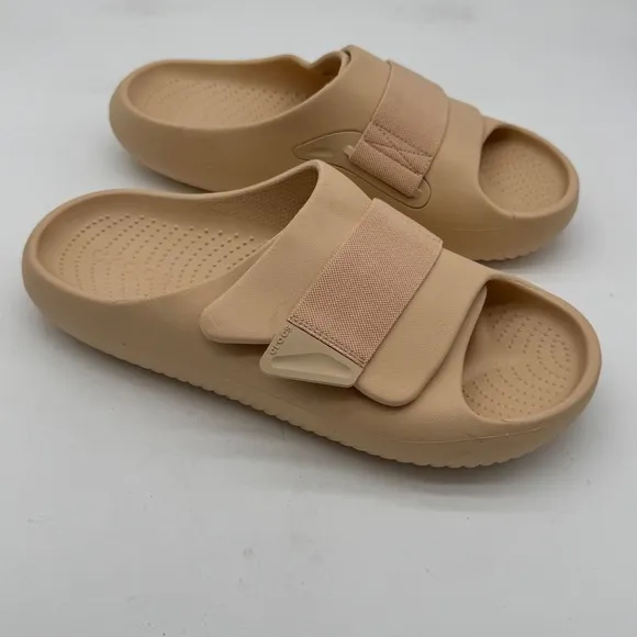 Crocs Recovery Slide Mellow Luxe Unisex Sandals Adjustable Shiitake