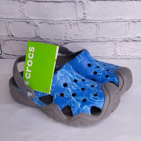 'CROCS' SWIFTWATER GRAPHIC RUGGED CLOG SLIDES