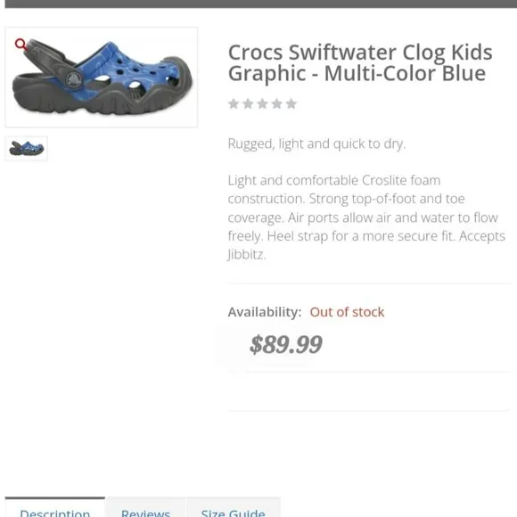 'CROCS' SWIFTWATER GRAPHIC RUGGED CLOG SLIDES