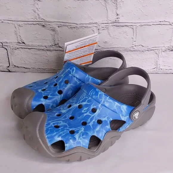 'CROCS' SWIFTWATER GRAPHIC RUGGED CLOG SLIDES