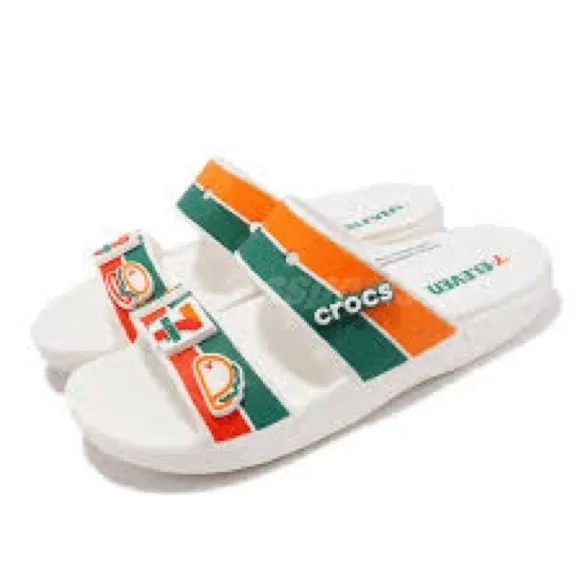 Crocs x Classic 2 Strap &quot;7Eleven&quot; Unisex Slides - NEW!
