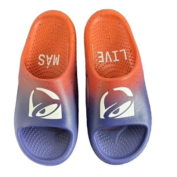 Crocs X Taco Bell Limited Edition Rare Color Live Mas Mellow Slides Women's Sz 6