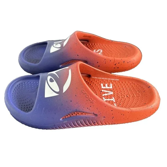 Crocs X Taco Bell Limited Edition Rare Color Live Mas Mellow Slides Women's Sz 6