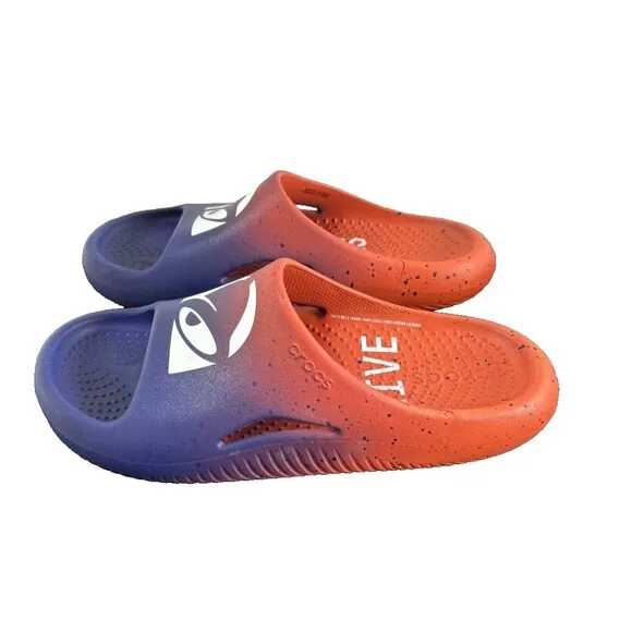 Crocs X Taco Bell Limited Edition Rare Color Live Mas Mellow Slides Women's Sz 6